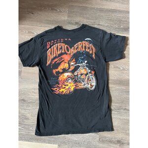 Vintage 2005 Daytona Beach Biketoberfest Hanes Heavyweight T-Shirt Black Size L